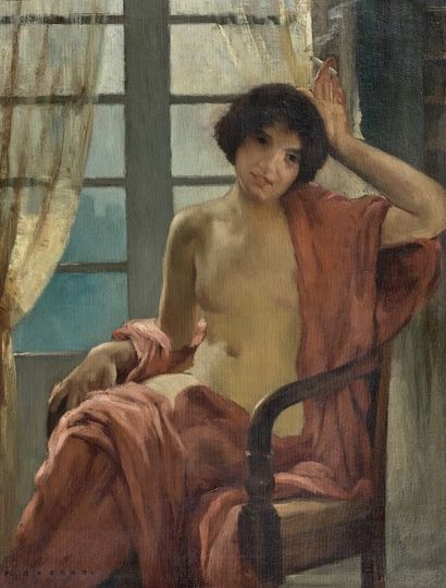Pierre BODARD (1881-1937) 

Femme à la cigarette

Huile sur toile, signée en bas...