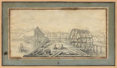 Aignan Thomas DESFRICHES (1715-1800) 

Vue des travaux du pont d’Orléans

Fusain

16,5...
