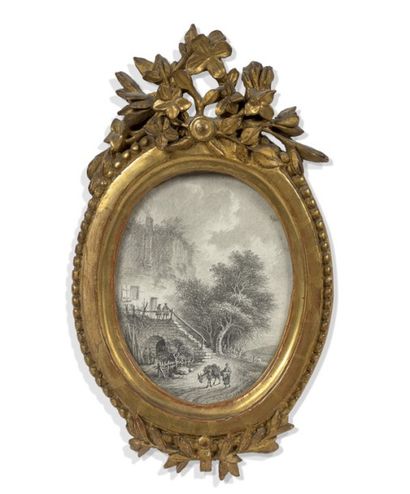Aignan Thomas DESFRICHES (1715-1800) 

Paysage avec maisons troglodytes, 1773

Deux...
