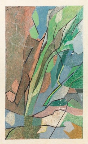 null André BEAUDIN (1895-1979) 

Rangée d'arbres, 1962

Huile sur toile signée et...