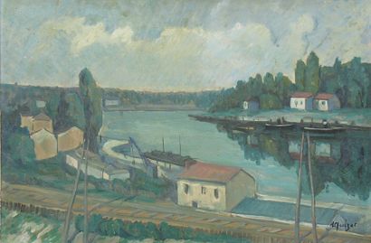 null Alphonse QUIZET (1885-1955)

Voie ferrée au bord d'un canal

Huile sur panneau...