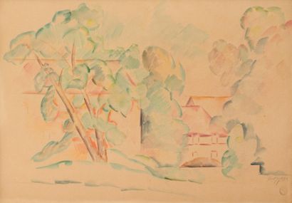 null Léopold SURVAGE (1879-1968)

Paysage aux toits rouges

Crayon gris et aquarelle...