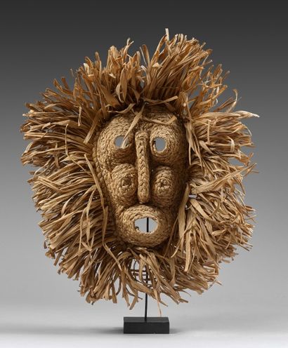 null MASQUE MAIS: CORN HUSK MASK Mohawk ou Seneca, Iroquois, Nord-Est des Etats-Unis,...