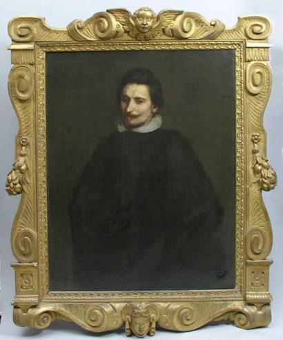 ECOLE FLAMANDE XVIIème, suiveur d'Anton VAN DYCK Portrait de gentilhomme Toile 106...