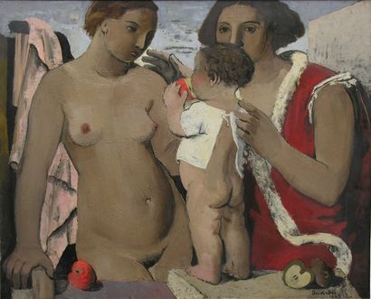 SOUVERBIE Jean (1891-1981) Deux femmes et enfant ou Maternité, 1929 Huile sur toile...