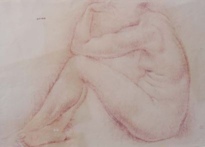 GUINO Richard (1890- 1973) Etude de femme acéphale Sanguine 38 x 56 cm