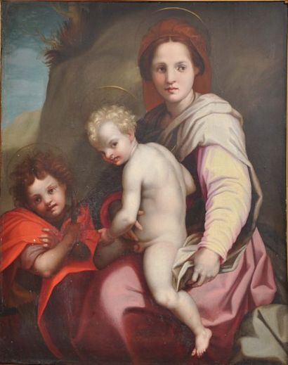 Attribué à Tommaso d'Antonio MANZUOLI dit MASO DA SAN FRIANO (1536-1571) Vierge à...