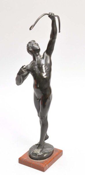 UPHUES Joseph Johannes (1850 - 1911). Archer Bronze à patine noire portant sur le...