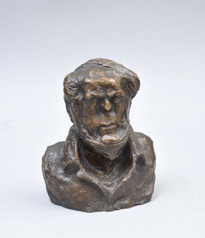 DAUMIER Honoré (1808-1879) Buste de Jean Vatout Bronze numéroté 15/25, éditeur MLG...