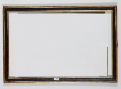 null BAGUETTE en bois moulure dore rechampi noir. Epoque Louis XVI. 78 x 50 x 4,5...