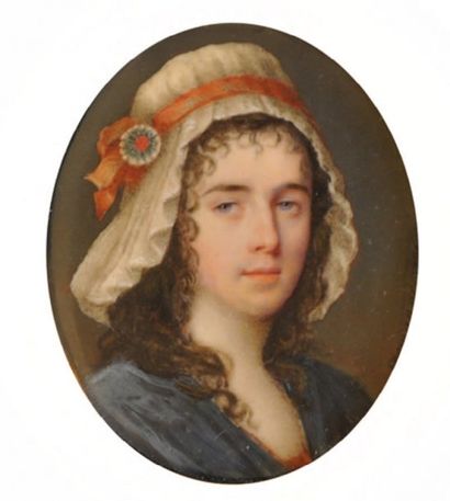 Pierre Aime DEMANGE. 1792. (Nancy 1802-Paris 1853) Portrait de jeune femme portant...