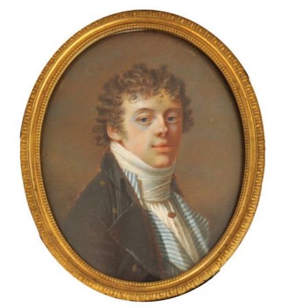 BOSSI Domenico (Trieste 1765 - Munich 1853) Attribué à Portrait de jeune homme Miniature...