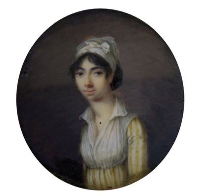 Jean Baptiste SAMBAT (Lyon vers 1760 - Paris 1827), An VIII Portrait de jeune femme...