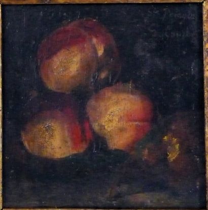 Gustave COURBET (1819-1877) Nature morte aux pommes et a la poire, 1871 Huile sur...