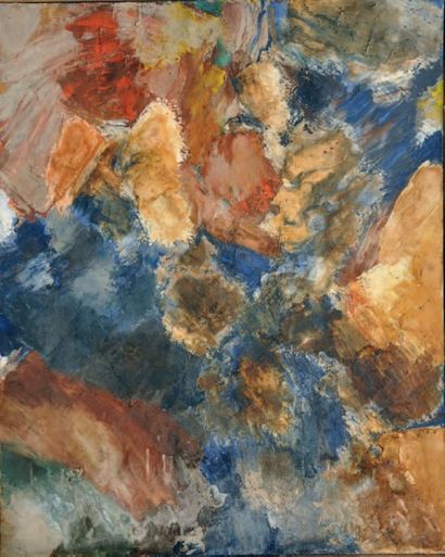 Beatus ZUMSTEIN (1927-1984) Composition, 1966 Pigments et enduits sur toile Signe,...