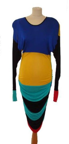 null Patrick KELLY: Robe en jersey multicolore