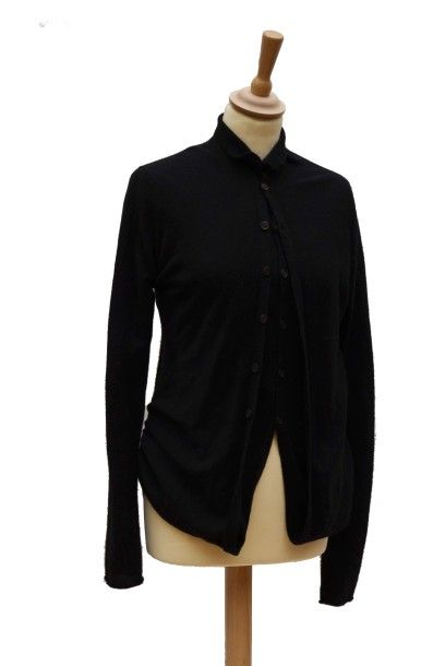  6 PIECES : Y'S : Robe maxi longue en laine tricotée noire. KANSAI INTERNATIONAL...