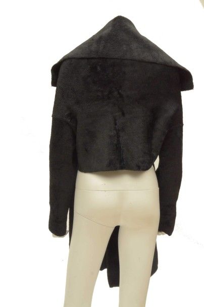 null ALAIA : Veste châle en maille velours noire 
