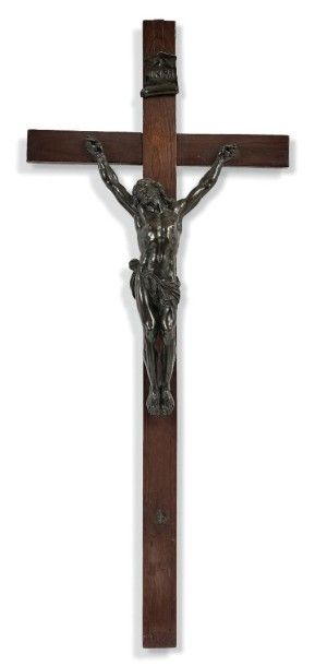 null Important CHRIST dit «Janséniste» en bronze patine médaille XVIIème siècle.
Haut.:...