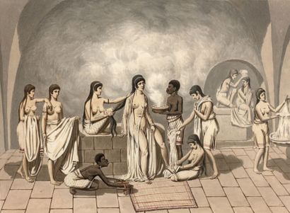 Michel RIGO (1770- 1815), attribué à Dame égyptienne au bain - Almées danseuses égyptiennes...