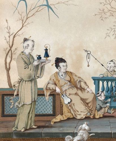 Ecole Française vers 1770 Le concert chinois
Le Déjeuner chinois
Paire de rares et...