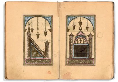 null Dala'il al-Khayrat.
Manuscrit religieux ottoman sur papier, 9 lignes par page,...