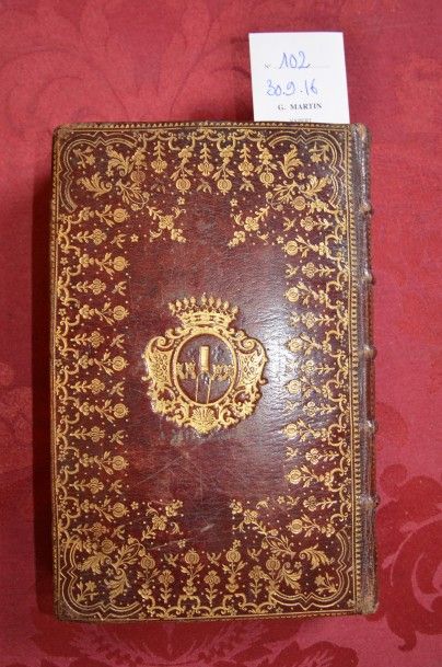 null LIV102 - ALMANACH ROYAL année 1763… Paris, Le Breton, 1762 ; in-8 mar. rouge,...