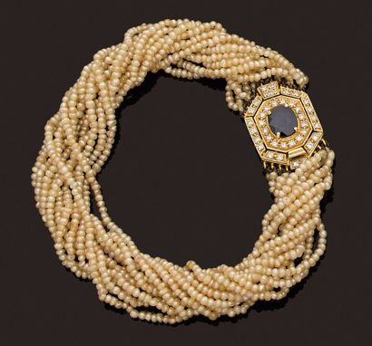 null Parure en or 750 millièmes composée d'un collier et d'un bracelet à multiple...