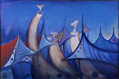 null Ludovic BOOZ (Né en 1940)

Architectures bleues

Huile sur toile signée en bas...