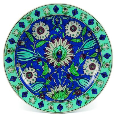 null Théodore DECK (1823-1891)

Grand plat rond en céramique émaillée de motifs floraux...