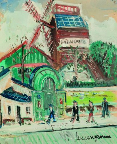 null Lucien GENIN (1894-1953)

Moulin de la Galette 

Gouache sur papier signé en...