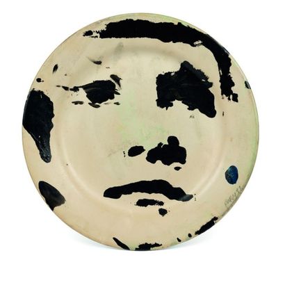 null Dominique FURY (Né en 1953)

Assiette ronde en céramique émaillée blanche, peinte...
