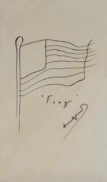 null Attribué à Andy WARHOL (1928-1987)
Flag
Feutre sur papier titré et signé en...