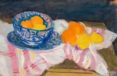 null Charles CAMOIN (1879-1965)

Nature morte au bol bleu et oranges sur linge rayé...