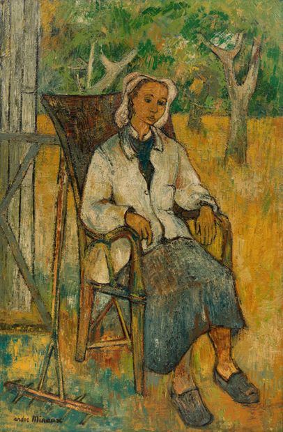 null André MINAUX (1923-1986)

Portrait de Mme Minaux assise au jardin

Huile sur...