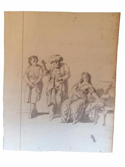 CHEVAUX (Bernard) Peintre et dessinateur du XVIIIe siècle. “Joseph et la femme de...