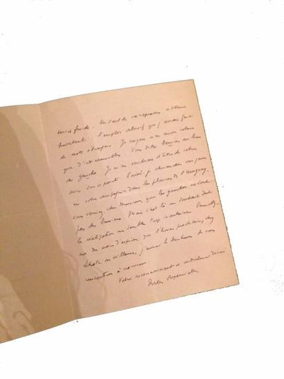 SUPERVIELLE (Jules) Lettre autographe, signée. 26 Juin 1922; 2 pages in-8.
“Voilà...