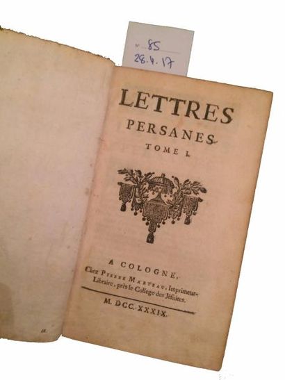 MONTESQUIEU (Charles de Secondat Bon de La Brède) Lettres Persanes. Cologne, Pierre...