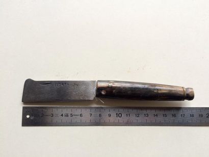 null Turquie, couteau ancien, Pliant, couteau greffoir, 10 cm, lame gravée, 7,5 cm,...
