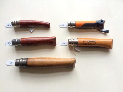 null Opinel

15 pièces



1 Opinel n° 2, Couteau bague fixe, manche bois.



2 Opinel...