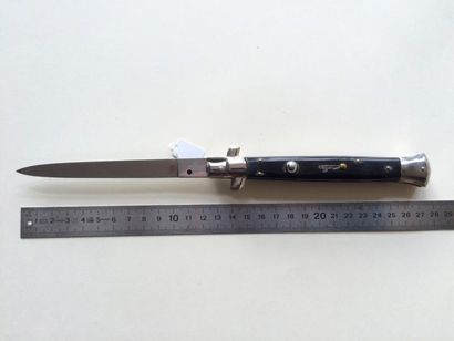 null Châtellerault, couteau automatique à cran d’arrêt, lame inox 13 cm, manche ébène...