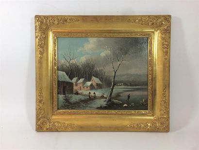null TM063 - H.LEON,1887
L'hiver et l'été 
Deux huiles sur toiles signées et datées...