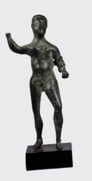 STATUETTE représentant Hercule. Bronze. Oxydation...