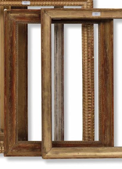 null CADRE en bois, mouluré et stuc doré à gorge. (Usures)
XIXème siècle.
55 x 38...