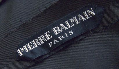 null PIERRE BALMAIN : ENSEMBLE en faille de soie noire, jupe droite porte-feuille...