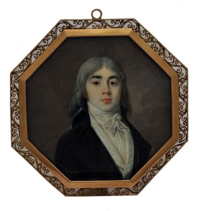 ÉCOLE FRANCAISE de la fin du XVIII° siècle Portrait d'homme à la cravate blanche...