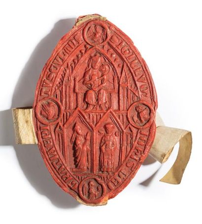 null Empreinte du sceau de Jean, évêque de Frascati.
Latium, XIIIe s.
Cire rouge...