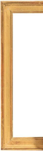 null BAGUETTE en bois mouluré et doré à profil plat.
Style Louis XVI, XIXème siècle.
25,5...