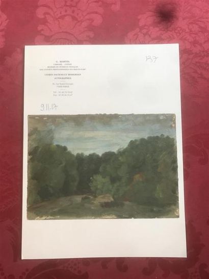 null CABAT (Louis-Nicolas). La Forêt. Huile sur papier ; 22,5 x 15,5 cm.