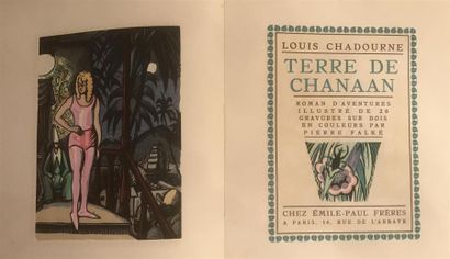 null CHADOURNE (Louis). Terre de Chanaan. 20 gravures sur bois en couleurs par Pierre...